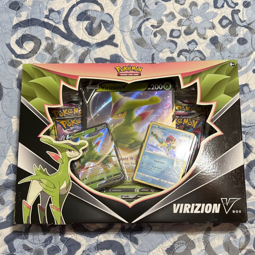 Pokemon Virizion V Box with Green and Black Accents